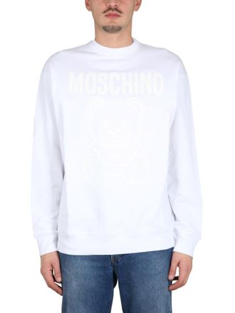Moschino White Crew Neck Sweatshirts
