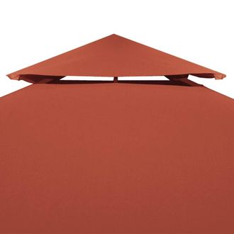Berkfield Home Durable 2-Tier Gazebo Top Cover 310 g/m &sup2; 4x3 m Terracotta