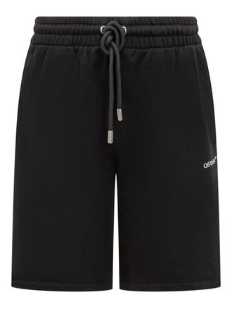 Off-white scribble-print track shorts - men - Cotton - S - Black
