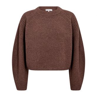 Co'Couture Jersey de cuello redondo - Knitwear - Mujer - Marr&oacute;n - XS