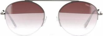 Tom Ford FT066816Z Pink Gradient Mirror Lens Sunglasses - Silver