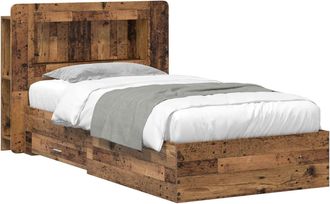 vidaXL Estructura De Cama Con Almacenamiento Madera Envejecida Vidaxl