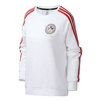adidas (WMNS) adidas neo x DISNEY CNY Printing Sports Round-neck Sweatshirt White GE7771