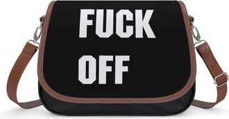 Generic Fck Off Womens Crossbody Bag Fashion Shoulder Handbags Message Tote Bag with Adjustable Strap