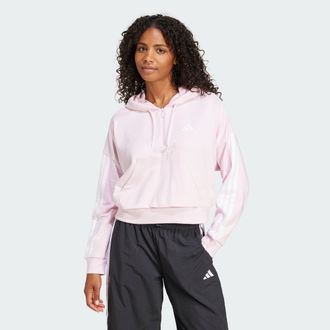 adidas Womens adidas Essentials 3-Stripes French Terry Quarter-Zip Hoodie