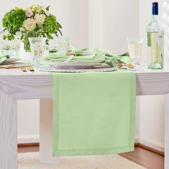 Solino Home Linen Table Runner for Dining Table, Holiday and Everyday Table Decor - Fete in Pastel Green at Nordstrom, Size Xx-Small