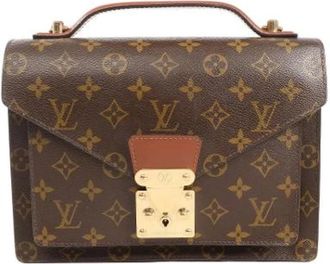 Louis Vuitton Vintage, unisex, Bruin, ONE Size, Leer, Pre-owned Monceau Handbag