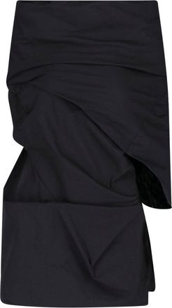 Entire studios Black Asymmetrical Draped Sculptural Top