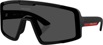 Prada Irregular Zonnebril - Heren - Zonnebrillen - Zwart - 44 MM - Nylon - Accessoires