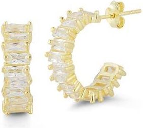 Glaze Jewelry Baguette Cubic Zirconia Hoop Earrings in Gold at Nordstrom Rack