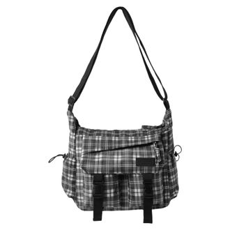 Generic Cymwer Lightweight Crossbody Bag Plaid Pattern Shoulder Bag Commute Handbag (Black)