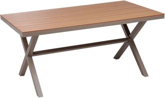 Beliani Beliani - Mesa De Jard&iacute;n Metal Aluminio 6 Plazas Resistente A La Intemperie Patio Exterior Gris Pardo Tiano