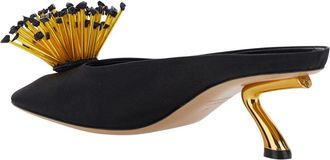 Ferragamo Womens Heeled Sandals Black Fabric