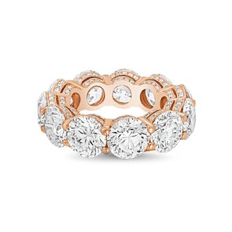 Diana M. Jewels 14kt rose gold 13.00cts Lab-Grown Round Diamond Eternity Band with Micro Pav&eacute;