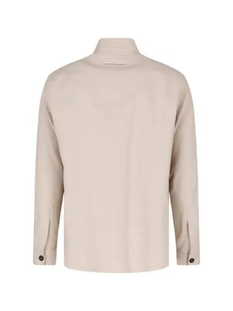 Ermenegildo Zegna Mens Shirts Beige Linen