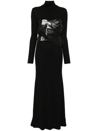 Nanushka draped-panel roll-neck maxi dress - Black
