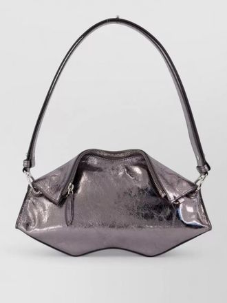 Alexander McQueen manta clutch leather shoulder bag metallic