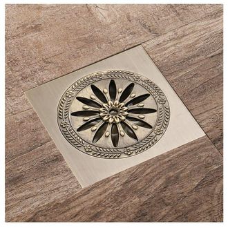 OEM Desag&uuml;e De Ducha De Lat&oacute;n, Desag&uuml;e De Suelo Cuadrado, Rejilla De Ducha Antiolor Para Ba&ntilde;o, Gran Di&aacute;metro 10 X 10 Cm, Accesorios De Ba&ntilde;o