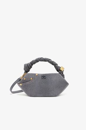 Ganni Grey Washed Mini Bou Bag