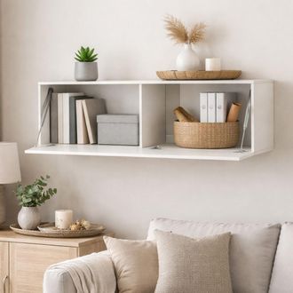 Dmora Armario Suspendido Laghetto, Modulable, Un Estante, Una Puerta, 150x40h Cm Beige