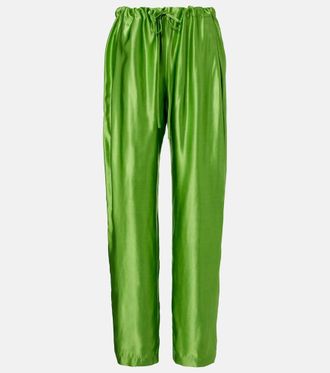 Khaite Pantalones anchos Rohen de sat&eacute;n