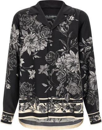 Dolce & Gabbana Black Bouquet Fiori Shirt