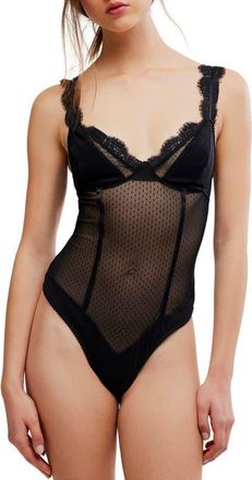 Free People Fiona Bodysuit in Black at Nordstrom, Size X-Large