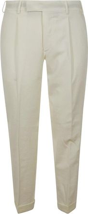 Pantaloni Torino Witte Tailored Broek voor de Zomer - Heren - Chinos - Wit - XL - Wol - Broeken