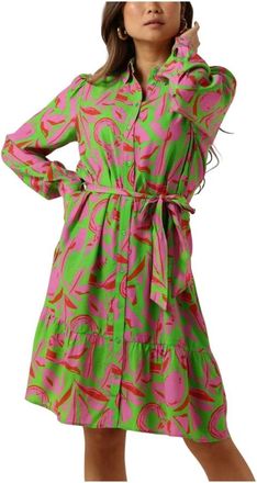 Pom Amsterdam Dames, Jurken, Veelkleurig, Maat: XS