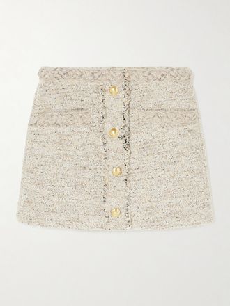 Isabel Marant Minigonna In Tweed A Trecce Gleny - Ecru