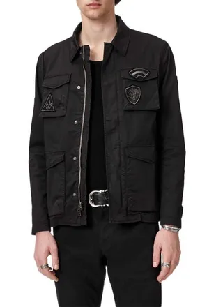 John Varvatos Kade Patch Field Jacket in Black at Nordstrom, Size 58X