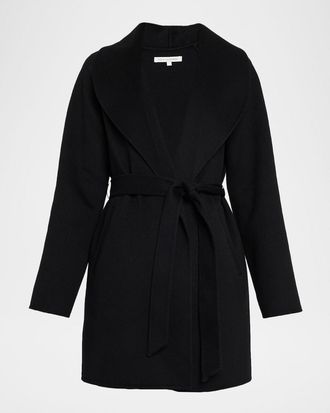Sofiacashmere Double-Face Cashmere & Wool Wrap Coat
