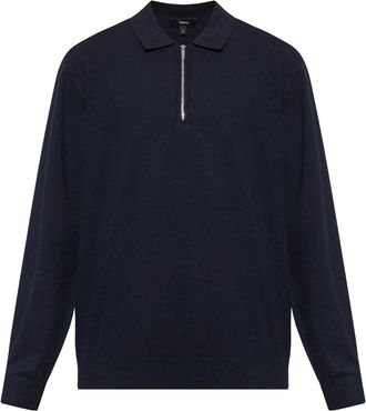 Theory Maglione con mezza zip - Blu