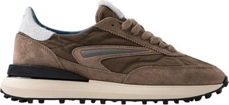 D.A.T.E. Bruine Sneaker Athleta Touch Mud - Heren - Sneakers - Bruin - 41 EU - Katoen - Schoenen