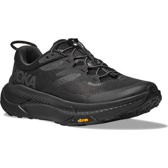 Hoka One One Transport Gore-Tex Waterproof Shoe - Wide Width Available in Black /Black at Nordstrom, Size 10.5