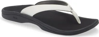 Olukai Ohana Flip Flop in White Sand/black at Nordstrom, Size 11