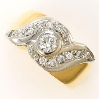 C&A Platinum Yellow Gold Yellow Gold (18K) Platinum 900 Band Ring (Pre-Owned)