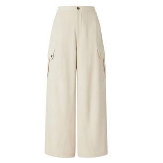 Pinko Wide Trousers, female, Beige, Size: M Wide Trousers