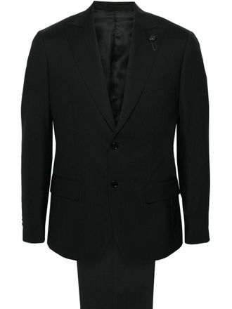 Lardini single-breasted wool suit - Black