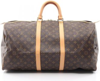 Louis Vuitton Brown Coated Canvas Leather Boston Bag (Pre-Owned)