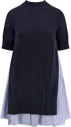 sacai Cotton Dress With Fabric Inserts-Donna