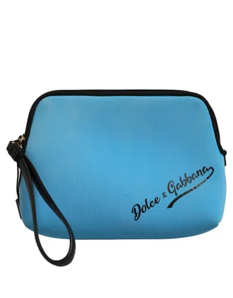Dolce & Gabbana Blue Nylon DG Logo Print Clutch Zip Women Borse Pouch Womens Bag (Pre-Owned)