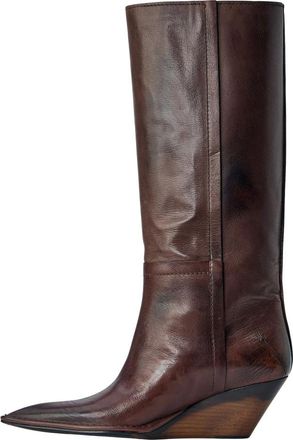 CAPASA MILANO Camperos Hoge Leren Laarzen - Dames - Hoge Laarzen - Bruin - 37 EU - Leer - Schoenen