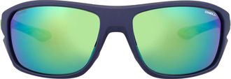 O'Neill Wrap Mens Matte Navy Blue Mirror Polarized ONS Dcurrent 2.0 - One Size