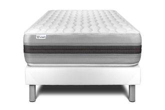 VITALIT Vitalit - Base Tapizada Blanco + Colch&oacute;n Con Muelles Y Viscoel&aacute;stica 90 X 200