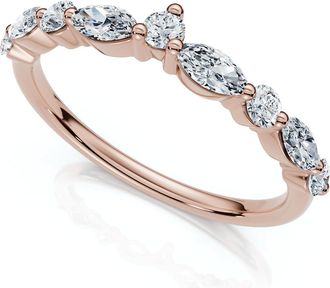 Pompeii3 90Ct Marquise Curved Diamond Wedding Ring 14k Gold or Platinum Lab Grown