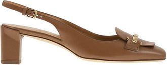 Tod's Tods Womens Slingback Leather Decollete - Brown - Size 36.5 EU/IT