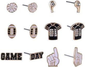 Hallmark Game Day Cheer 6pk Earring Set in Black at Nordstrom