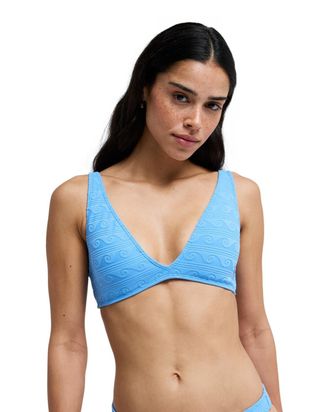 Roxy Triangel-Bikini-Top ROXY Paradise Wave, Damen, Gr. XXL, Cup B, silber lake blau make a splash, Obermaterial: 92% Microfaser, 8% Elasthan;, Bikini-Ober