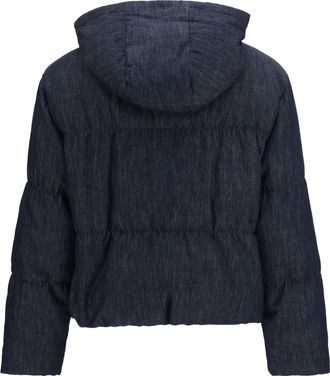 Brunello Cucinelli Womens Padded Jacket Denim Blu Cotton Down Coat